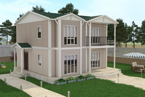 136m² Çift Katlı Prefabrik Konut