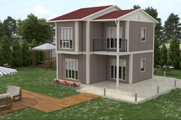 90m² Çift Katlı Prefabrik Konut